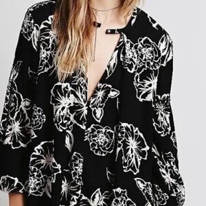 FREE PEOPLE, FLORAL TUNIC DRESS, SIZE L
